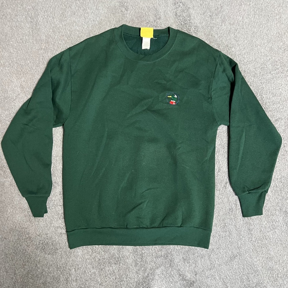 Vintage 1990s Duck Head Mallard Duck Green Crewneck Sweatshirt Men's Size Large